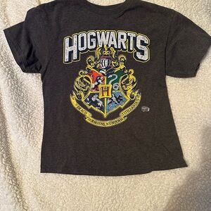Warner Bros. Charcoal Hogwarts Crest Kids Tee with Yellow & Multicolor Shield